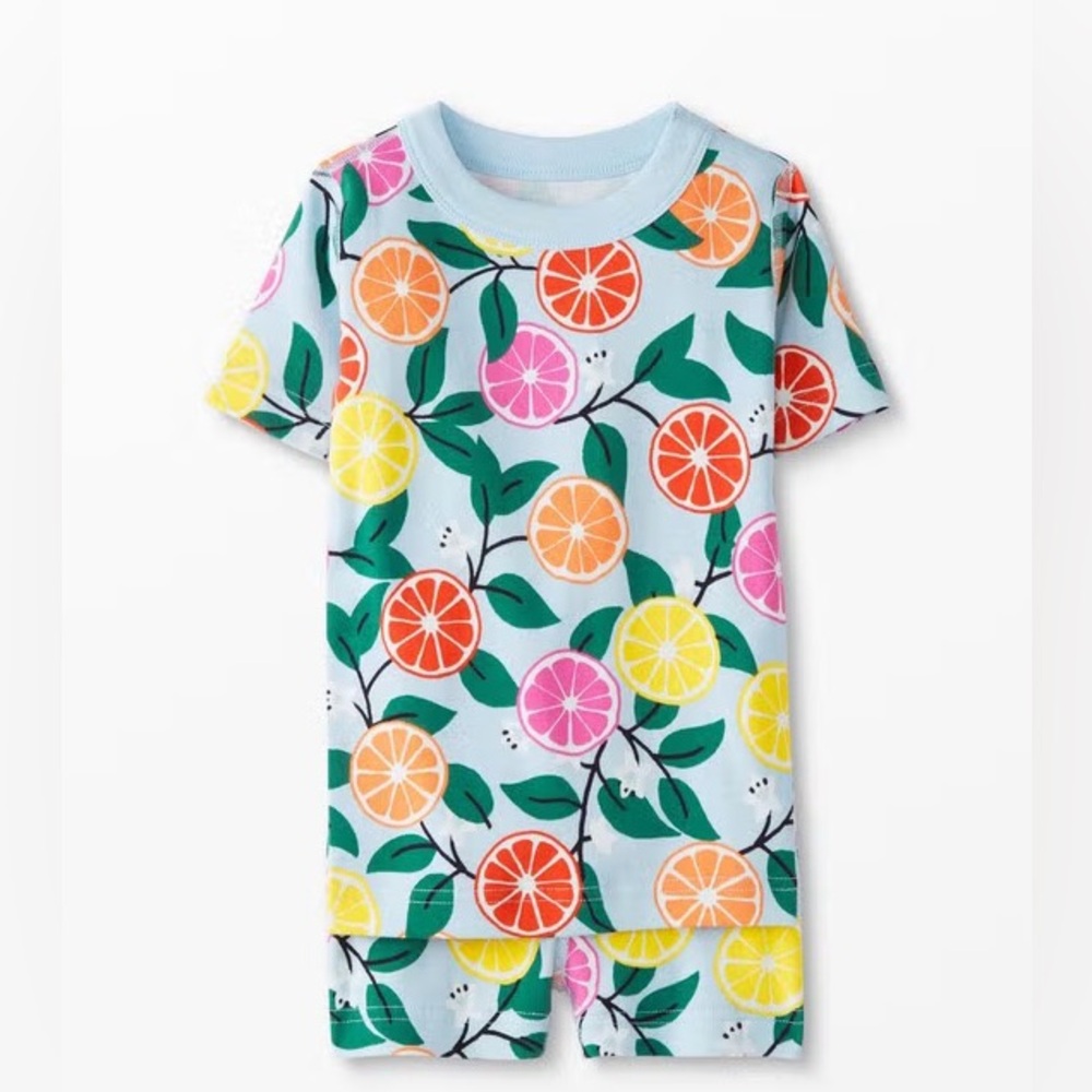 Hanna Andersson Shorts Pajama Set in Sweet Citrus - Size 4T
